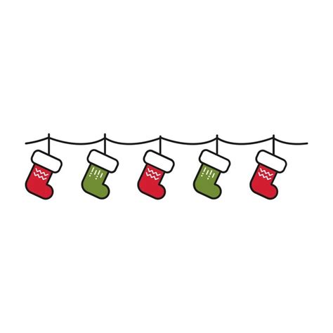 Premium Vector Christmas Garland With Socks