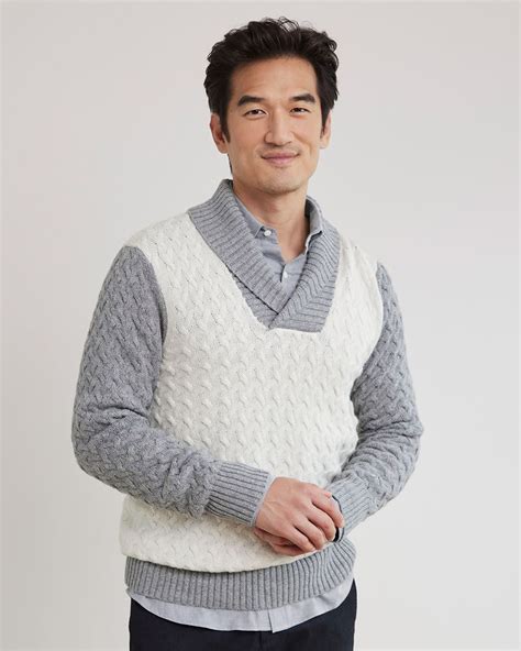 Shawl Collar Sweater With Cable Stitches Rw Co