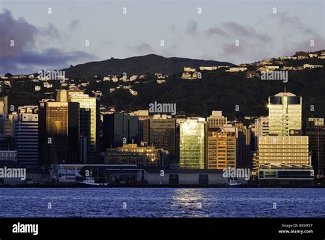 Wellington Skyline New Zealand Stock Photo Alamy