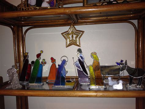 Stained Glass Nativity Set Stained Glass Christmas Stained Glass Crafts Nativity Scenes