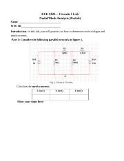 Lab 4 Prelab Nodal Mesh Analysis Docx ECE 282L Circuits I Lab