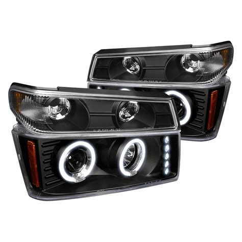 Spec D 2LCLHP COL04HJM TM Matte Black Dual Halo Euro Headlights With