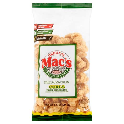 Mac S Original Crispy Fried Pork Cracklin Curls Oz Bag Walmart