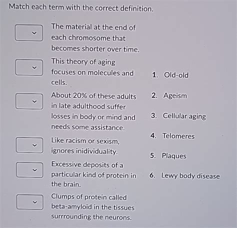 Solved Match Each Term With The Correct Definition The Chegg