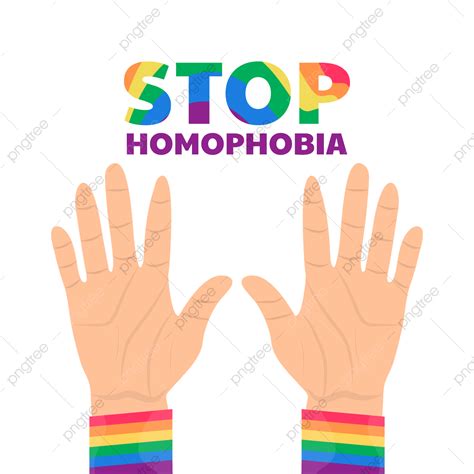 Stop Homophobia Vector Hd Images Stop Homophobia Hand Illustration Love Hand Colorful Png