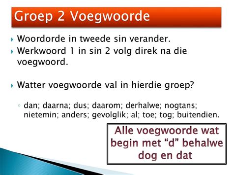 Groep 2 Voegwoorde Group 2 Conjunctions Diagram Quizlet