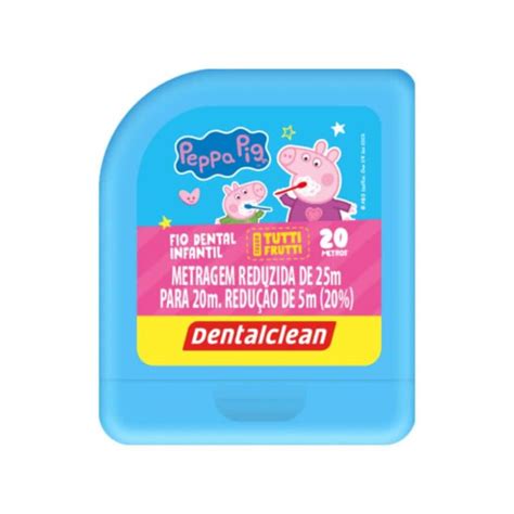 Fio Dental Infantil Peppa Pig DentalClean 20m Tutti Frutti Azul