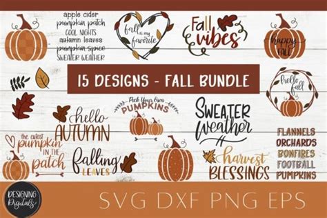 Fall SVG Bundle 15 Designs Graphic By Designingdigitals Creative