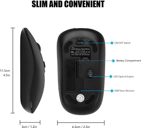 Cimetech Mouse Inalámbrico Recargable De 24ghz Mouse óptico