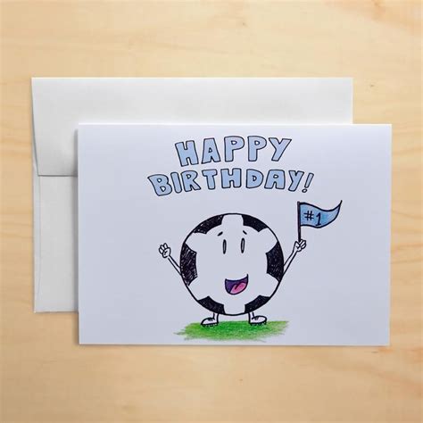 HAPPY BIRTHDAY Soccer Ball Greeting Card | Etsy | Happy birthday ...