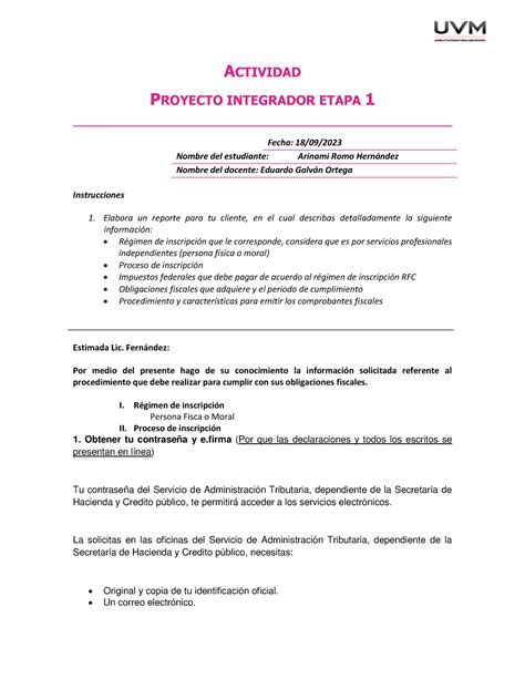 A3 Pie1 Actividad 1 Actividad Proyecto Integrador Etapa 1 Fecha 18