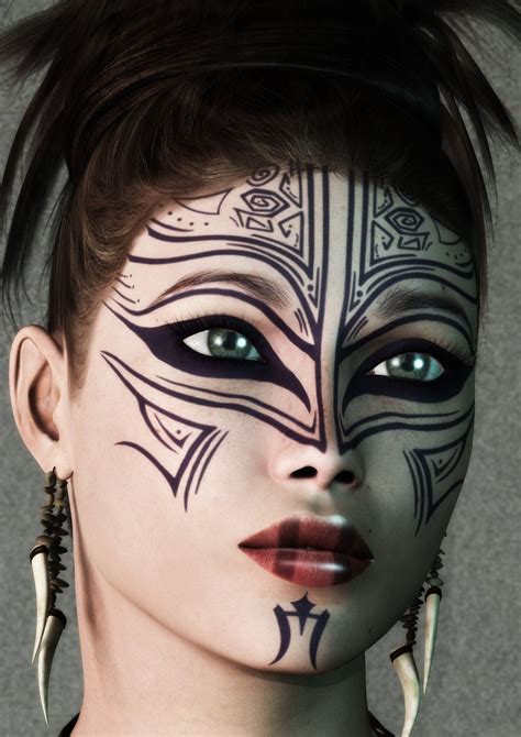 Painted Face by HartOz in 2019 | Tribal face paints, Tribal face ...