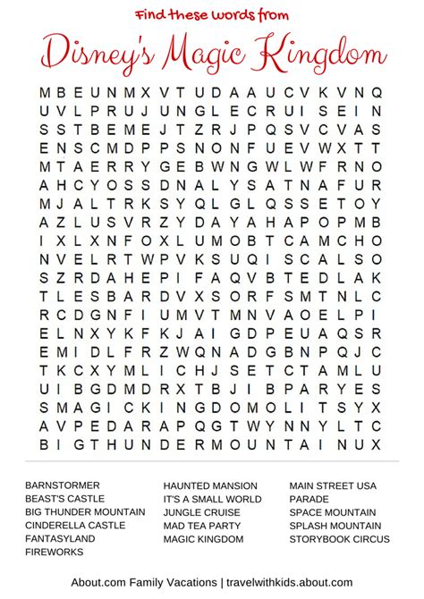 Disney Printable Word Search