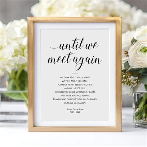 Until We Meet Again Elegant Funeral Poem With Name Poster Zazzle