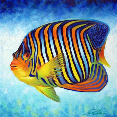 Royal Queen Angelfish Painting By Nancy Tilles