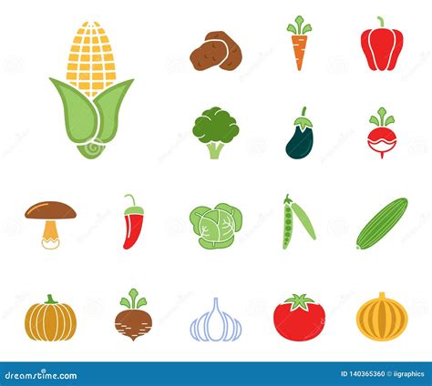 Vegetables Icon Set Stock Illustration Illustration Of Harvest 140365360