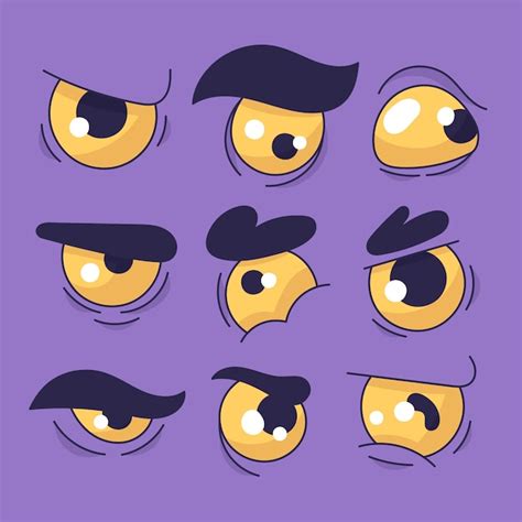 Premium Vector | Hand drawn angry eyes cartoon illustration