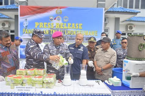 Tni Al Lhokseumawe Musnahkan Narkotika Golongan Jenis Sabu Senilai