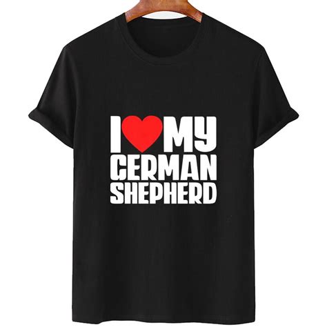 Buy I Love Heart My German Shepherd Printed Black Cotton Top Knitted T