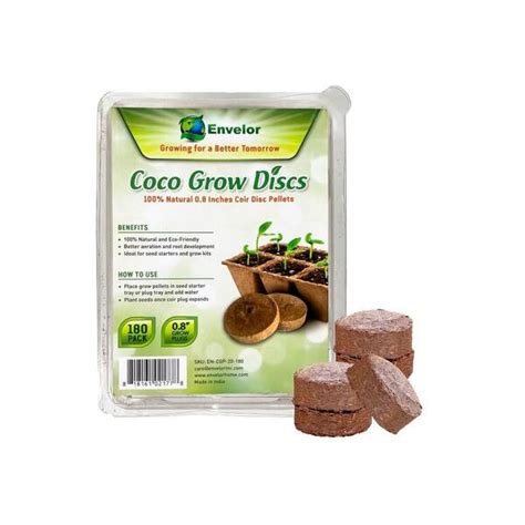 Envelor Coir Wafers In Compressed Coco Grow Discs Potting Plants