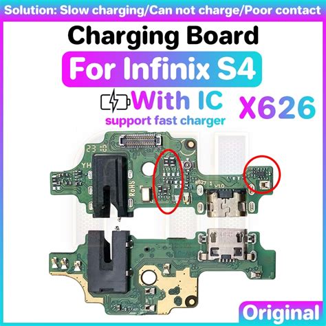 บอร์ดพอร์ตชาร์จ Usb สําหรับ Infinix S4 X626 พร้อมพอร์ต Ic Usb สายเคเบิล