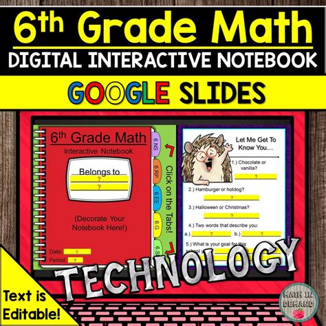 6th Grade Math Digital Notebook - Math in Demand