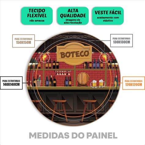 Painel Sublimado Redondo Cm Veste F Cil Boteco Elo