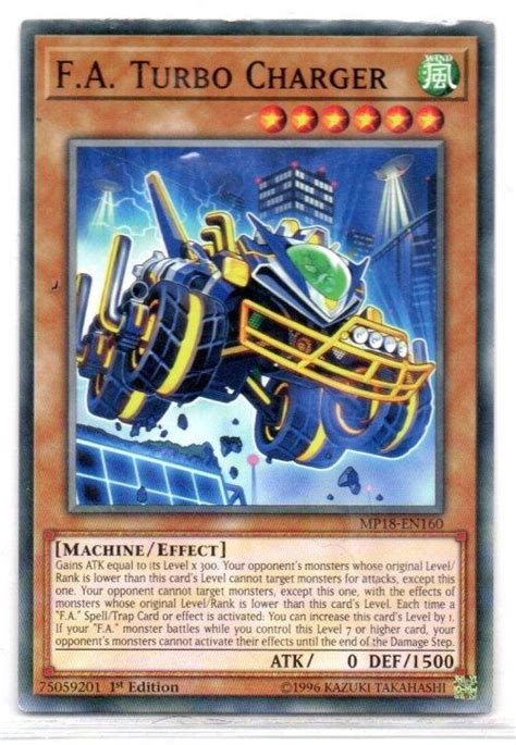 Trading Cards Yu Gi Oh Fa Turbo Charger 1st Edcommon 2018