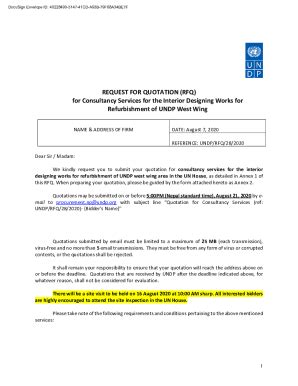 Fillable Online Procurement Notices Undp REQUEST FOR QUOTATION RFQ