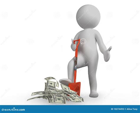 Man With Shovel And Money Stock Illustration Illustration Of Saving