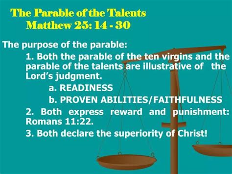 The Parable Of Talents Matthew 25 14