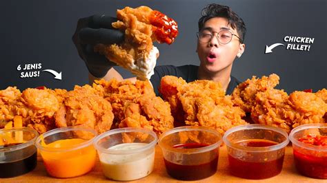 Sumpah Nagih Mukbang Bros Fried Chicken Fillet Cocol 6 Jenis Saus🥵 Youtube