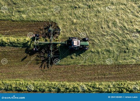 Harvesting And Drying Hay Stock Image Image Of Drying 284148485