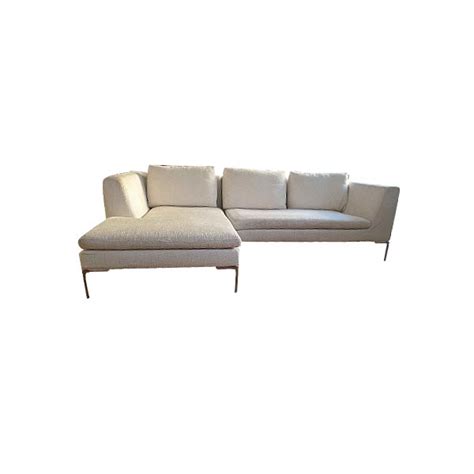 Divano Charles Con Chaise Longue In Tessuto Bianco B B Italia Deesup