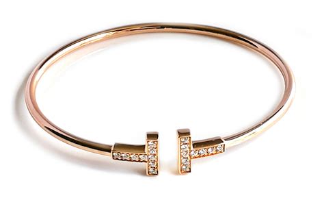 Tiffany & Co T Diamond Rose Gold Wire Bracelet Small 5.75in - Bloomsbury Manor Ltd