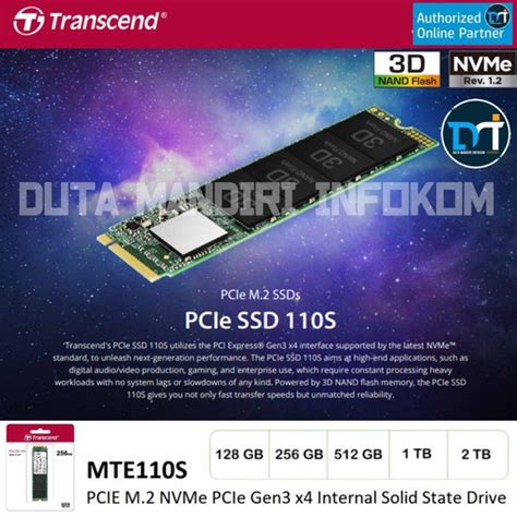 Jual Transcend Mte110s Ssd 128gb 256gb 512gb 1tb 2tb M2 2280 Nvme Pcie