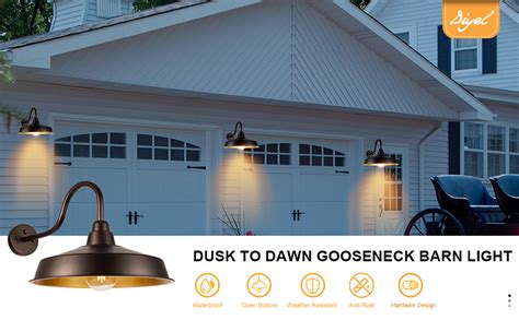 Diyel Dusk To Dawn Gooseneck Barn Light Outdoor Inch Dome Large