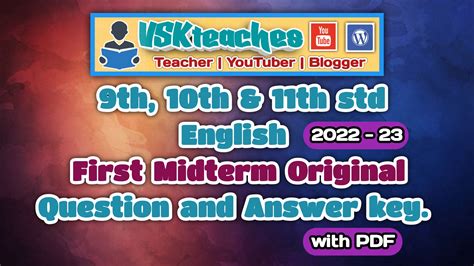 English First Midterm Test 2022 Vskteaches Vskteaches