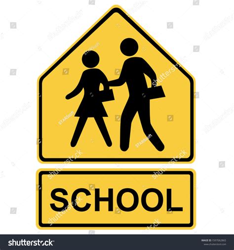 School Crossing Ahead Sign