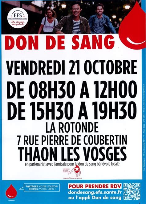 Nouvelle collecte de sang à la Rotonde Thaon les Vosges