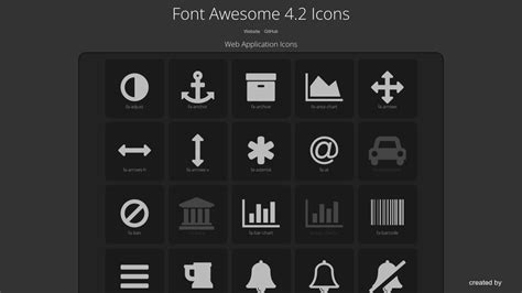 Codepen Font Awesome 42 Icon Overview