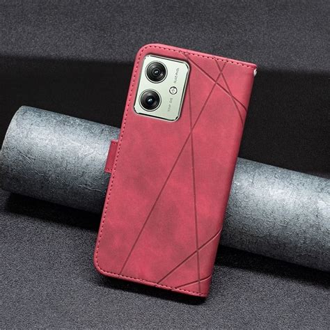 Knížkové pouzdro Rhombus červené Motorola Moto G54 5G G54 Power