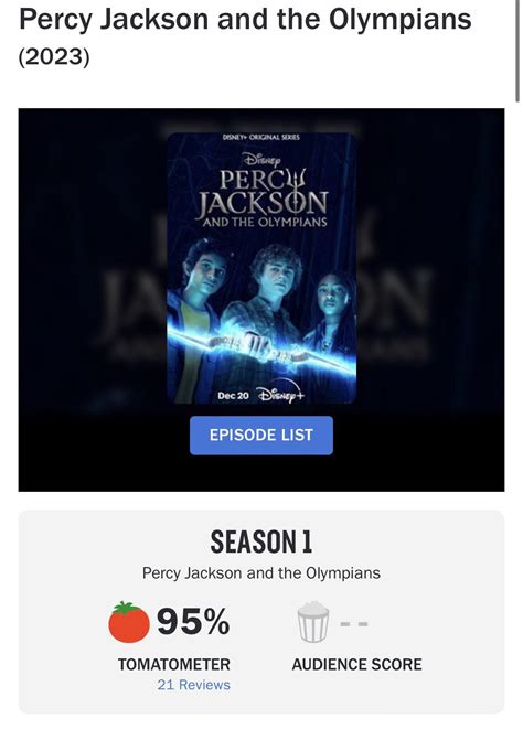 [pjotv] Percy Jackson And The Olympians Debuts On Rotten Tomatoes With