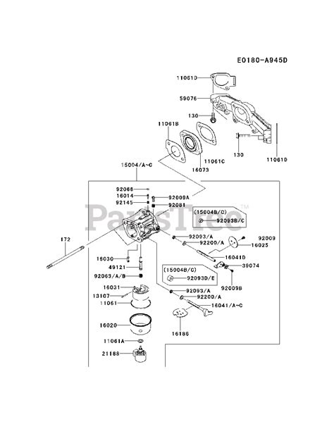 Kawasaki Fr691v As15 Kawasaki Engine Carburetor Parts Lookup With