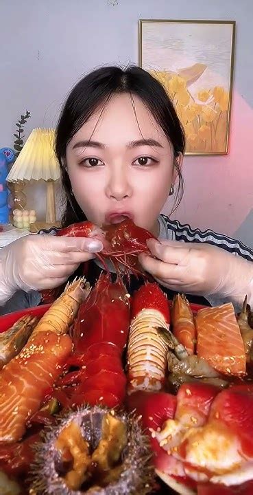 리얼사운드 먹방 Asmr Mukbang Chinese Food روبيان حيّ أو نئ Dai Viet Ep