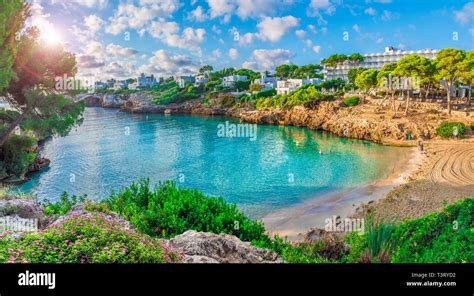 Cala Esmeralda Beach Cala Dor City Palma Mallorca Spain Stock Photo