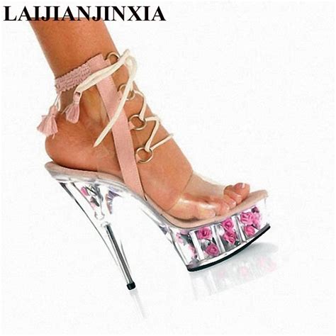 Laijianjinxia Women 15cm High Heels Platform Romantic Sandals Wedding