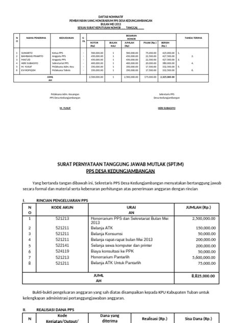 Contoh Format Spj Pps 1 Pemilu 2024 Pdf