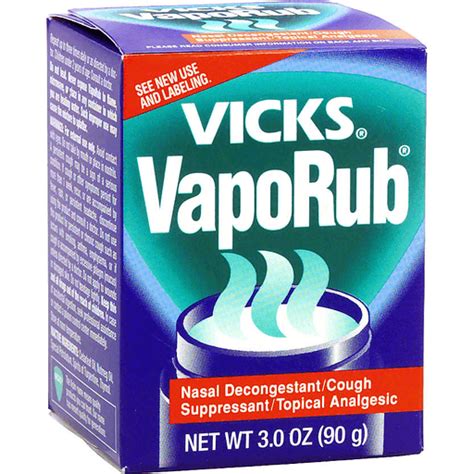 Vicks VapoRub Nasal Decongestant Cough Suppressant Topical Analgesic