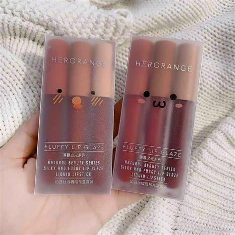 Set 3 Cây Son Kem Lì Herorange Fluffy Lip Glaze Shopee Việt Nam